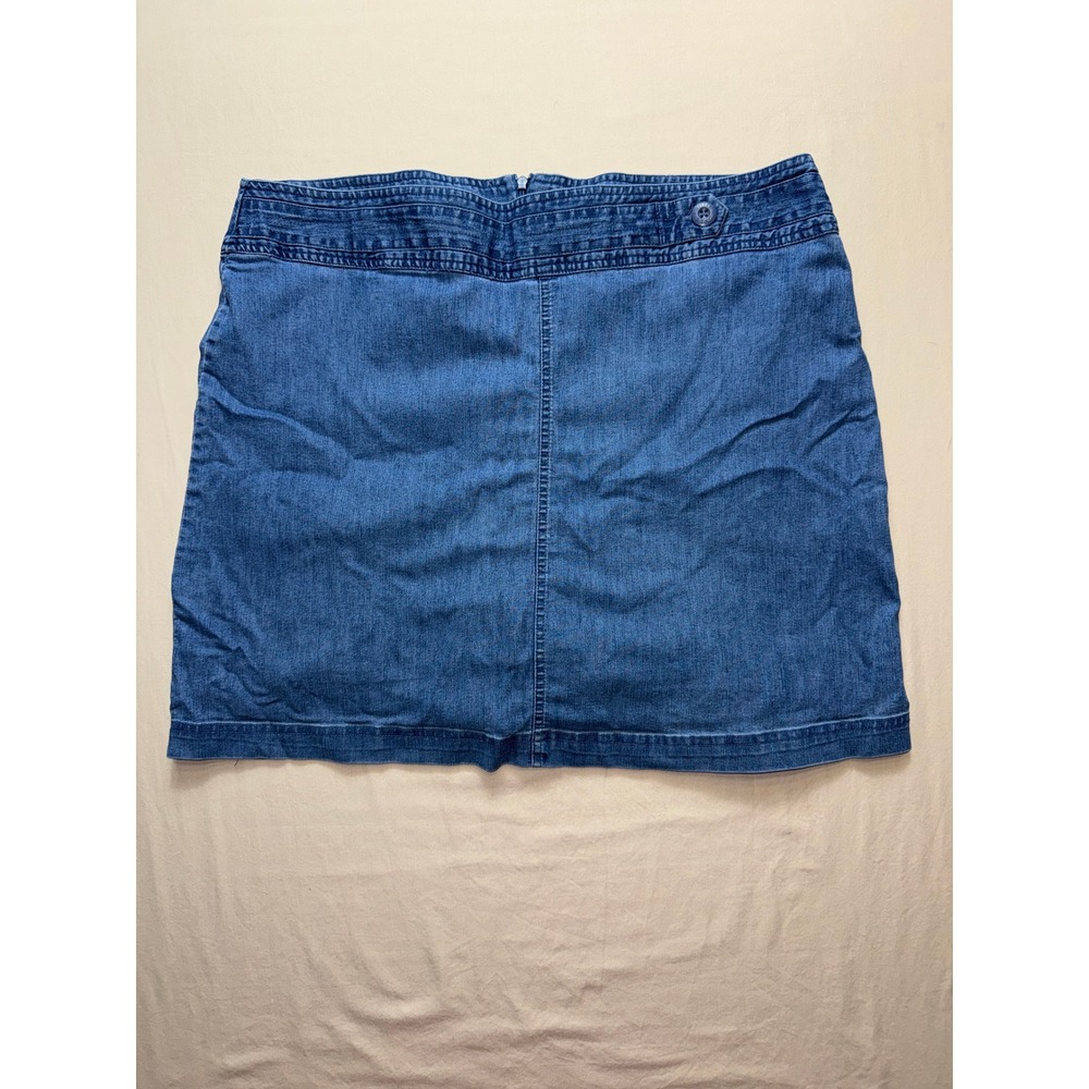 White Stag Women Blue Denim Stretch Mini Skort Plus Size 18 W5514259 Medium Wash
